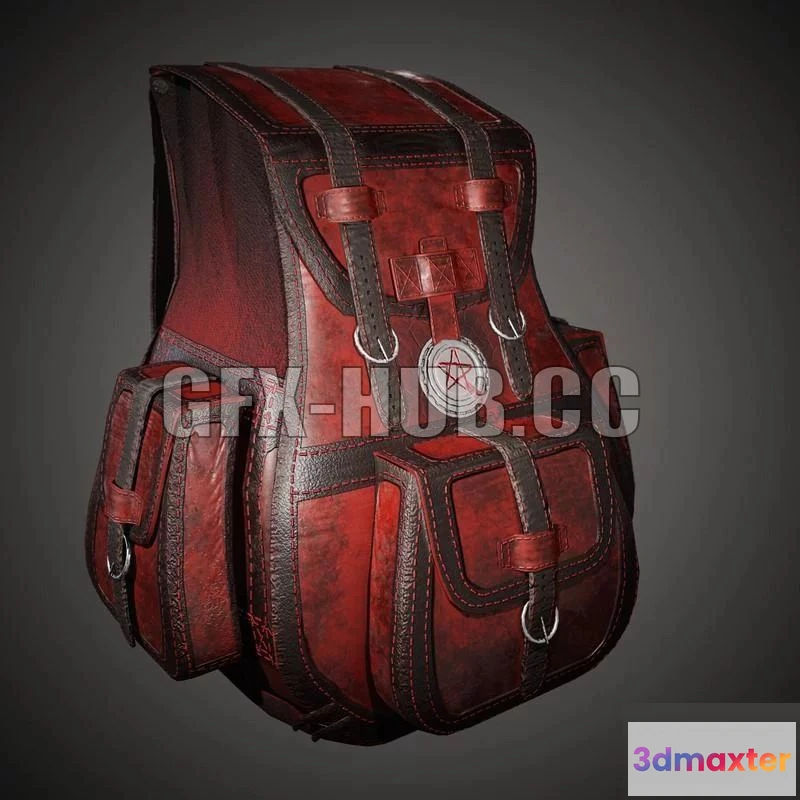 1184016 - PBR Game 3D Model - Demonic backpack