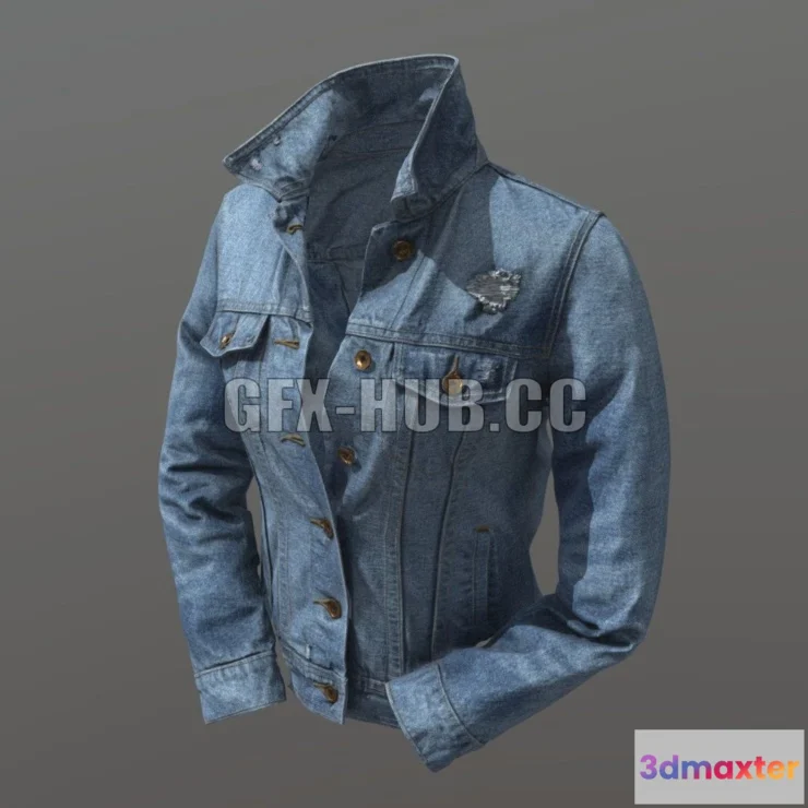 1184020 - PBR Game 3D Model - Denim Jacket