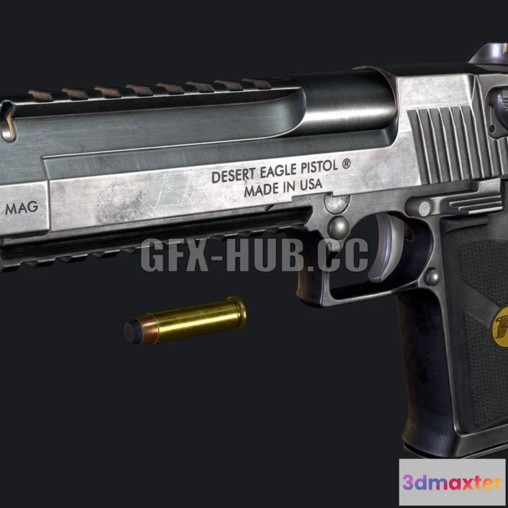 1184028 - PBR Game 3D Model - Desert Eagle