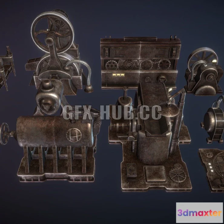 1184070 - PBR Game 3D Model - Diesel machines constructor