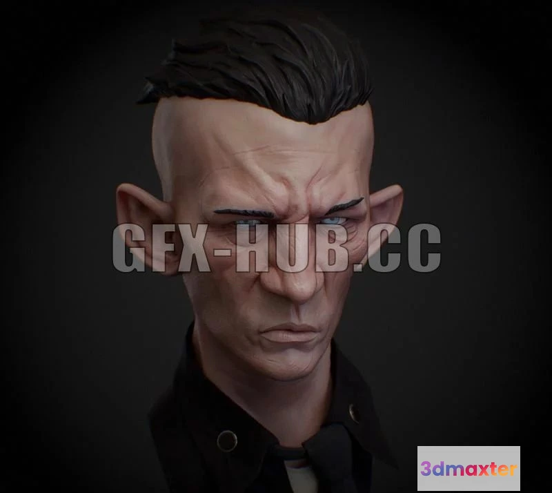 1184094 - PBR Game 3D Model - Dishonored 2 Character Head