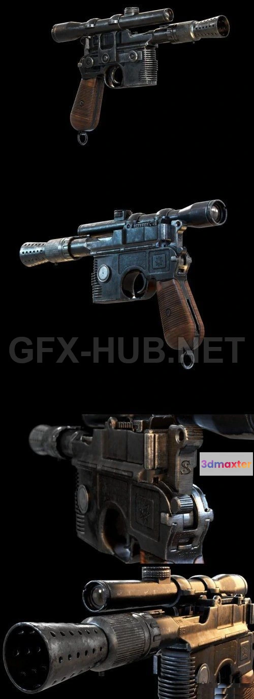 1184110 - PBR Game 3D Model - DL-44 PBR