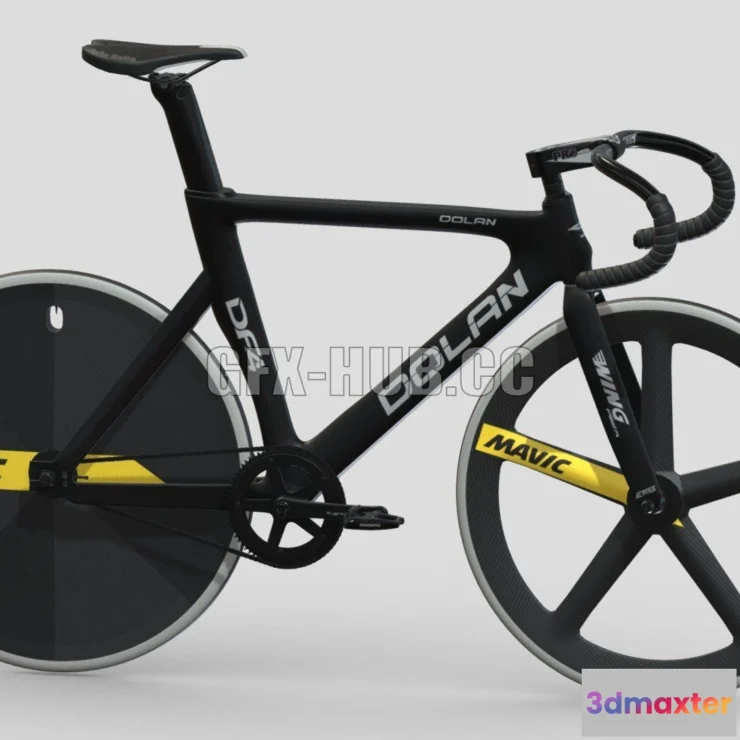 1184120 - PBR Game 3D Model - Dolan DF4 Carbon Track Bike