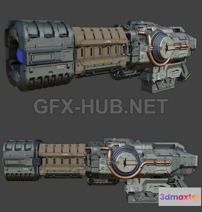 1184122 - PBR Game 3D Model - DooM Classic Plasma Rifle