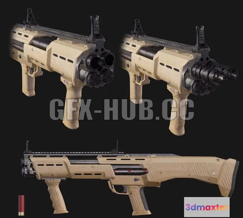 1184132 - PBR Game 3D Model - DP 12 Auto Shotgun