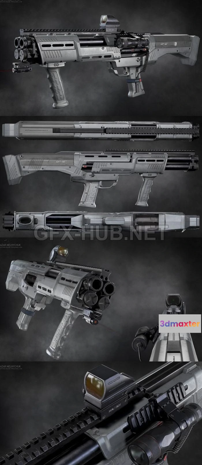 1184134 - PBR Game 3D Model - DP-12 Shotgun