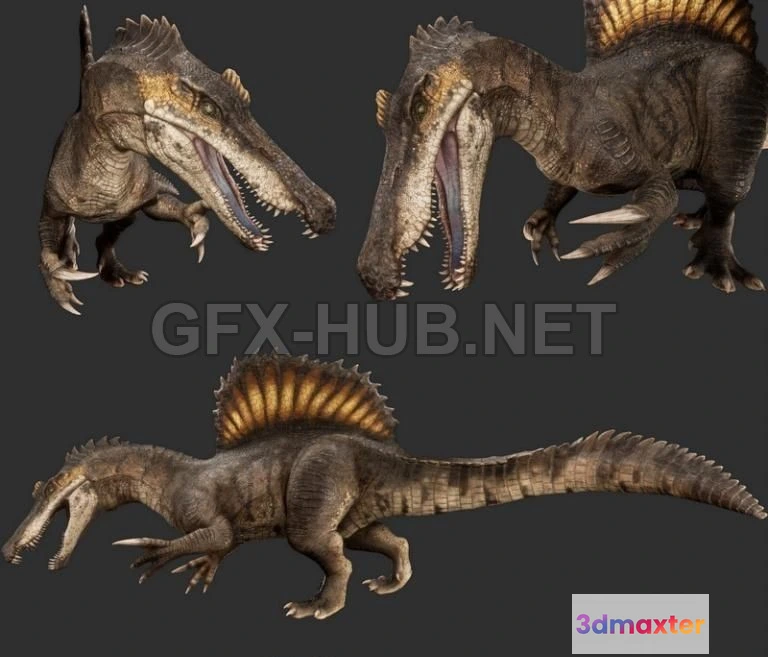 1184140 - PBR Game 3D Model - Drac Dinosaur PBR