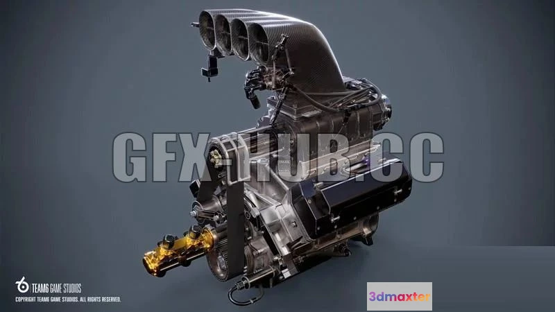 1184142 - PBR Game 3D Model - Drag Racing Engines Funnycar Engine