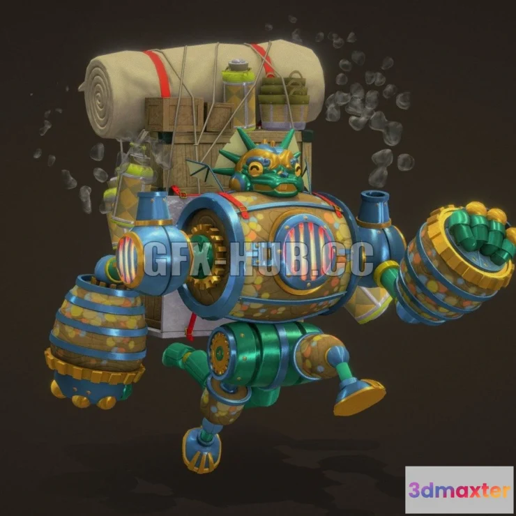 1184152 - PBR Game 3D Model - Dragon Robot