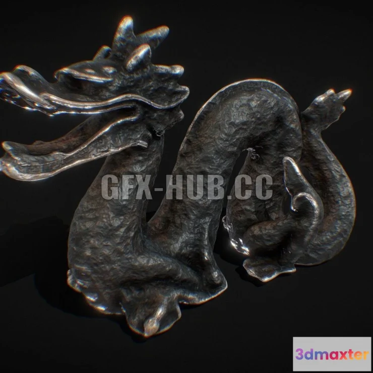 1184154 - PBR Game 3D Model - Dragon statue
