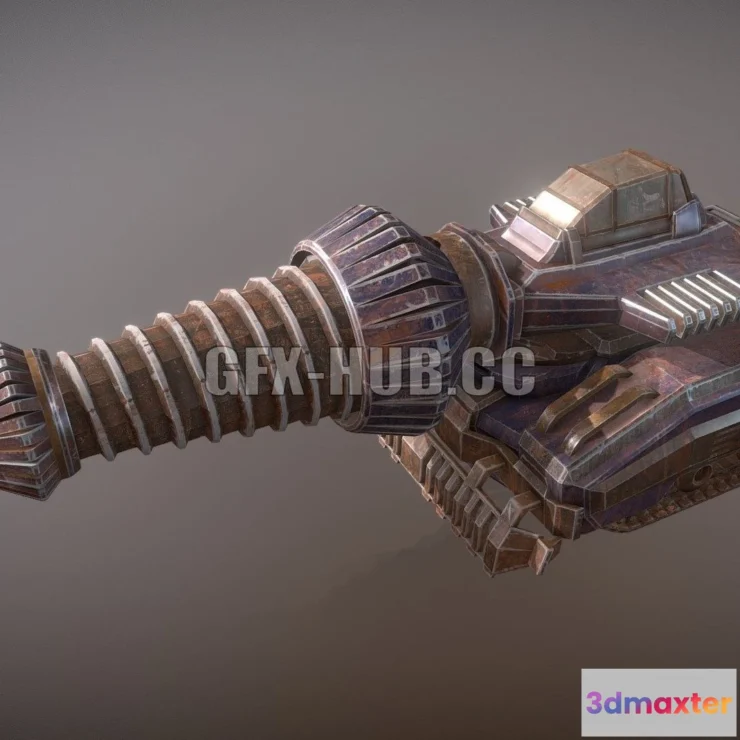 1184174 - PBR Game 3D Model - Drill Tank Animated