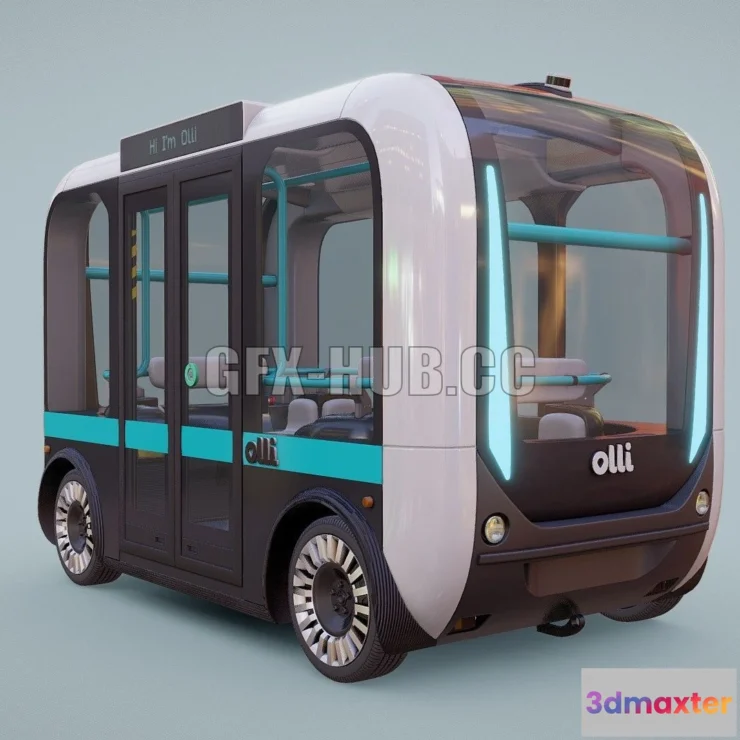 1184178 - PBR Game 3D Model - Driverless Bus Local Motors Olli