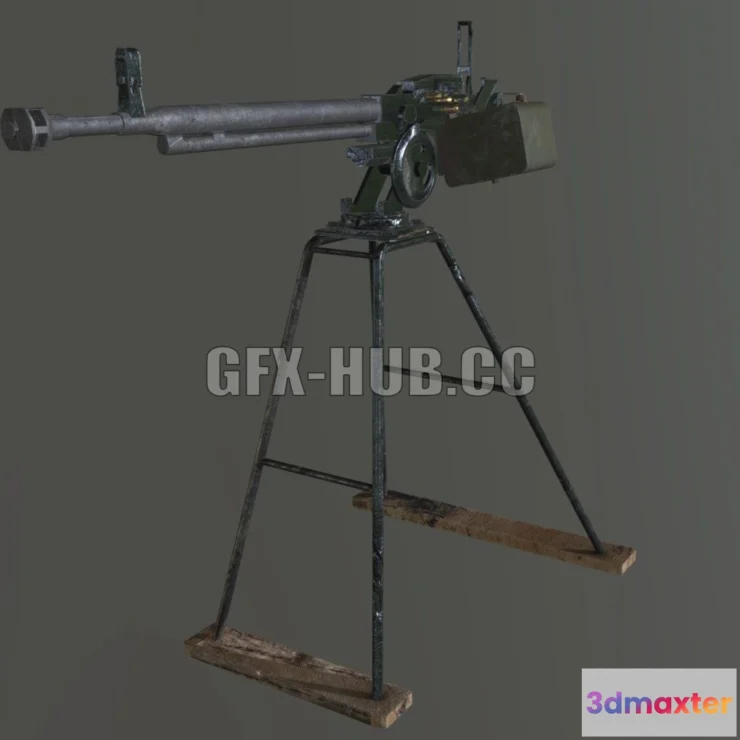 1184190 - PBR Game 3D Model - DshK Machine gun