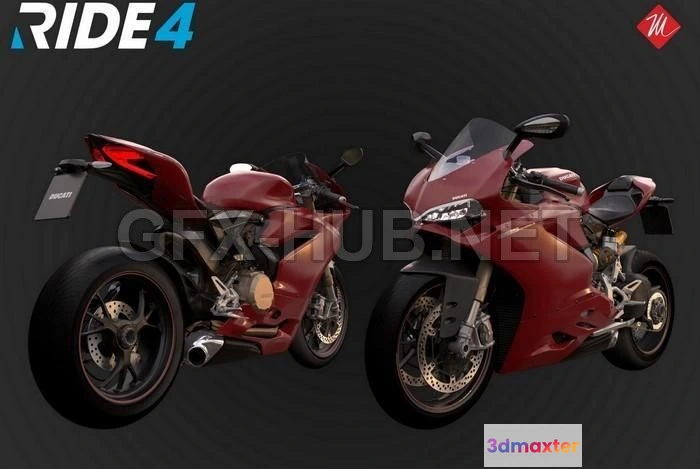 1184196 - PBR Game 3D Model - DUCATI -1299 Panigale S 2017