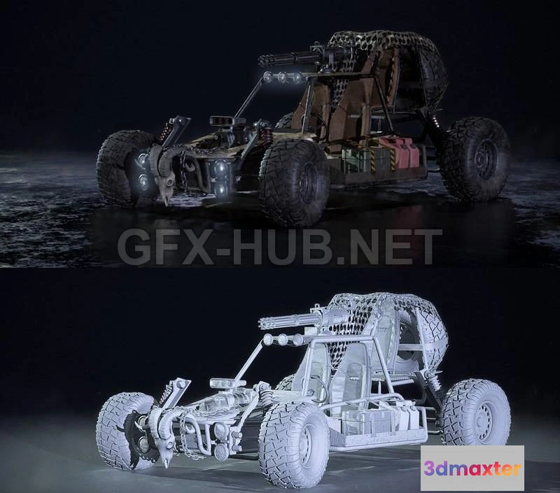 1184206 - PBR Game 3D Model - Dune Buggy