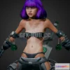 1184236 - PBR Game 3D Model - Dystopian Fantasy Girl