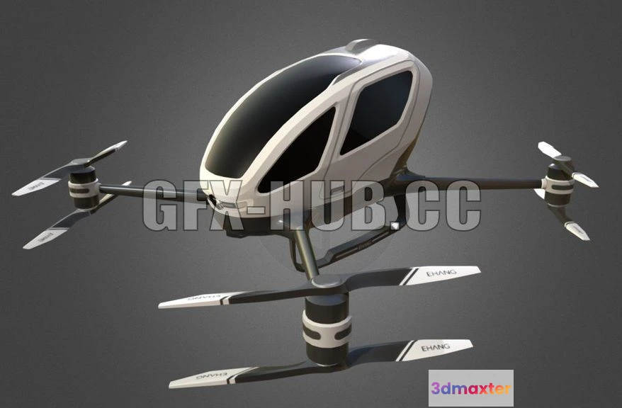 1184264 - PBR Game 3D Model - Ehang 184 low poly