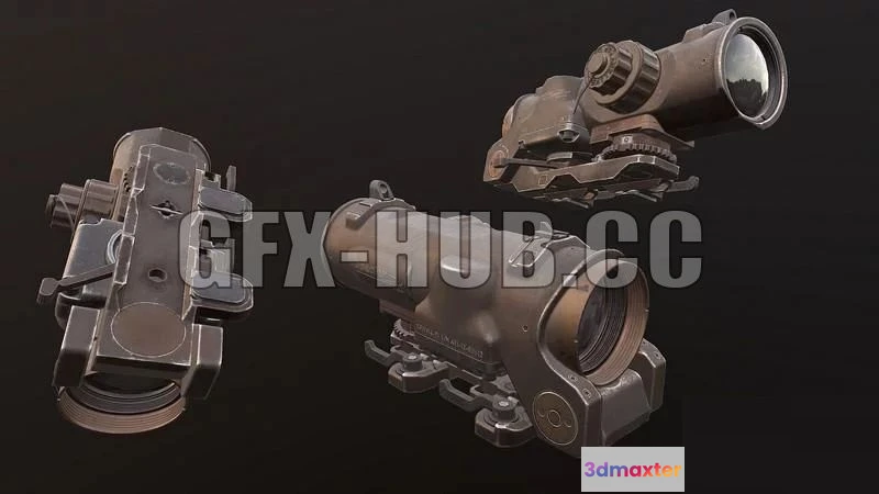 1184268 - PBR Game 3D Model - ELCAN Specter DR 1-4x Scope