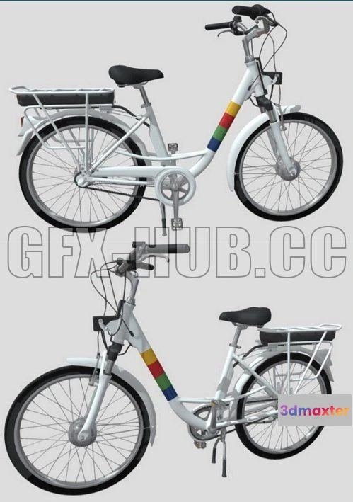 1184276 - PBR Game 3D Model - Electric City Bicycle
