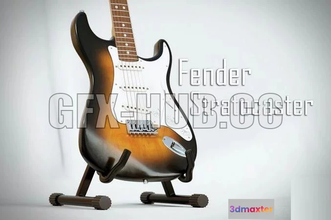 1184282 - PBR Game 3D Model - Electric guitar Fender Stratocaster
