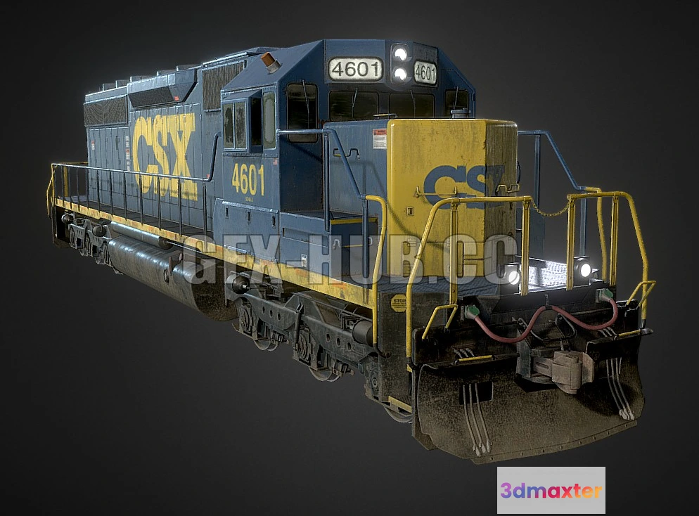 1184302 - PBR Game 3D Model - Electro-Motive Diesel SD40-2