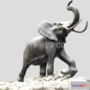 1184336 - PBR Game 3D Model - Elephant Bronze Sculpture