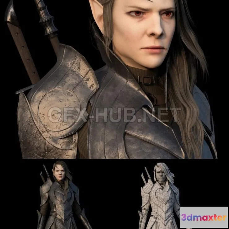 1184340 - PBR Game 3D Model - Elf Knight