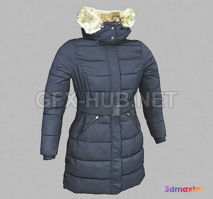 1184390 - PBR Game 3D Model - Esprit Navy winter jacket