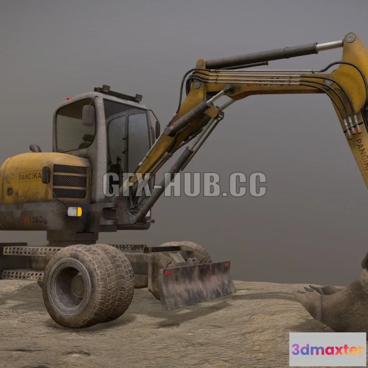 1184410 - PBR Game 3D Model - Excavator