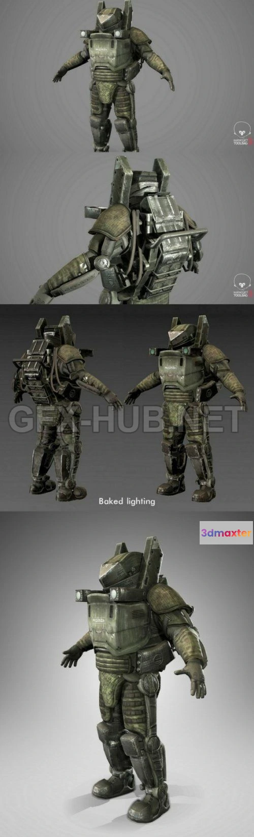 1184414 - PBR Game 3D Model - Exoskeleton