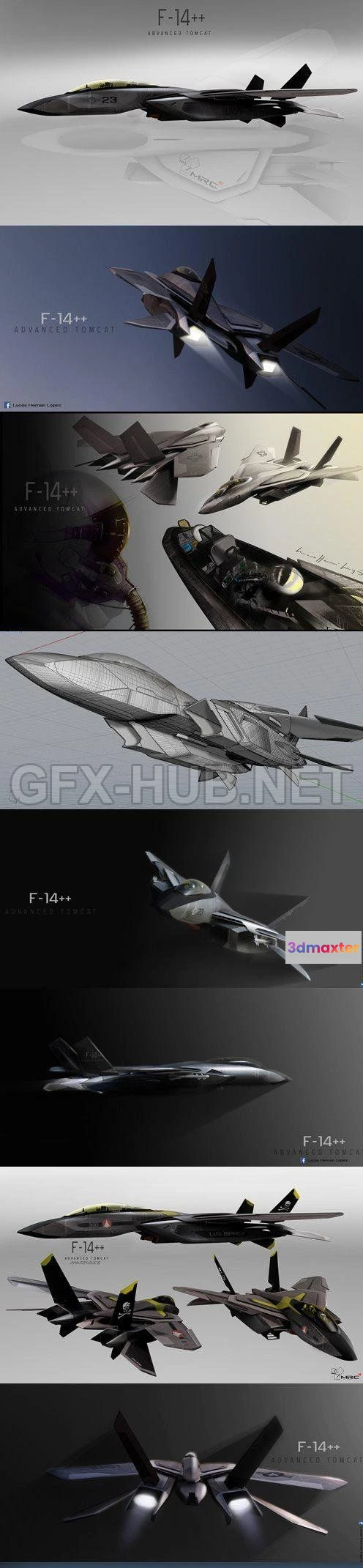 1184436 - PBR Game 3D Model - F14 Stealth Concept