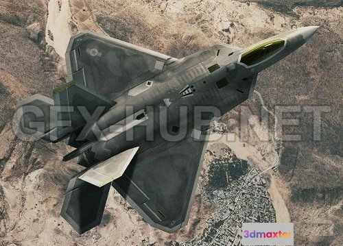 1184446 - PBR Game 3D Model - F22 Raptor