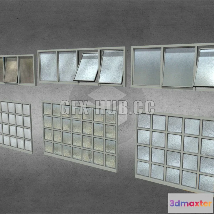 1184458 - PBR Game 3D Model - Factory windows pack