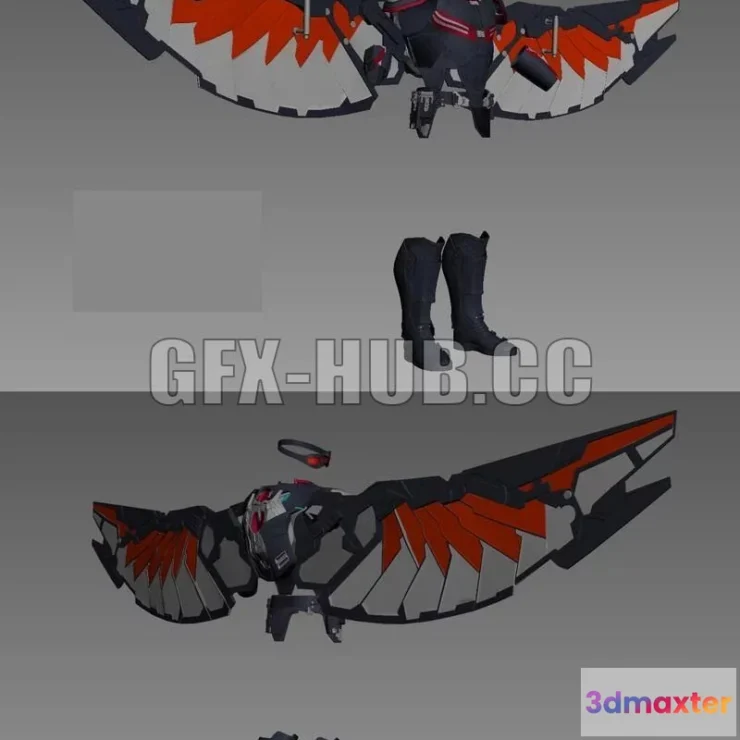 1184462 - PBR Game 3D Model - Falcon Costume