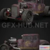 1184490 - PBR Game 3D Model - Fallout Style Hot Rod PBR