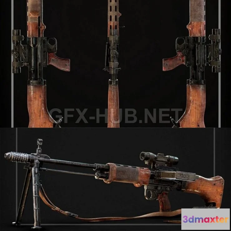 1184494 - PBR Game 3D Model - Fallschirmjagergewehr 42