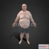 1184516 - PBR Game 3D Model - Fat White Guy