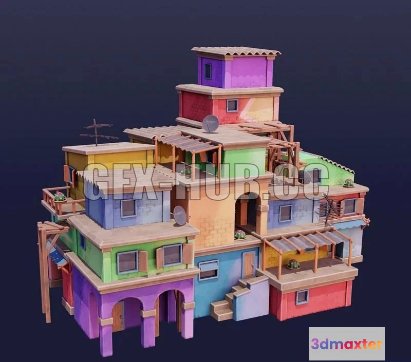 1184518 - PBR Game 3D Model - Favelas and Gravestones - Modules