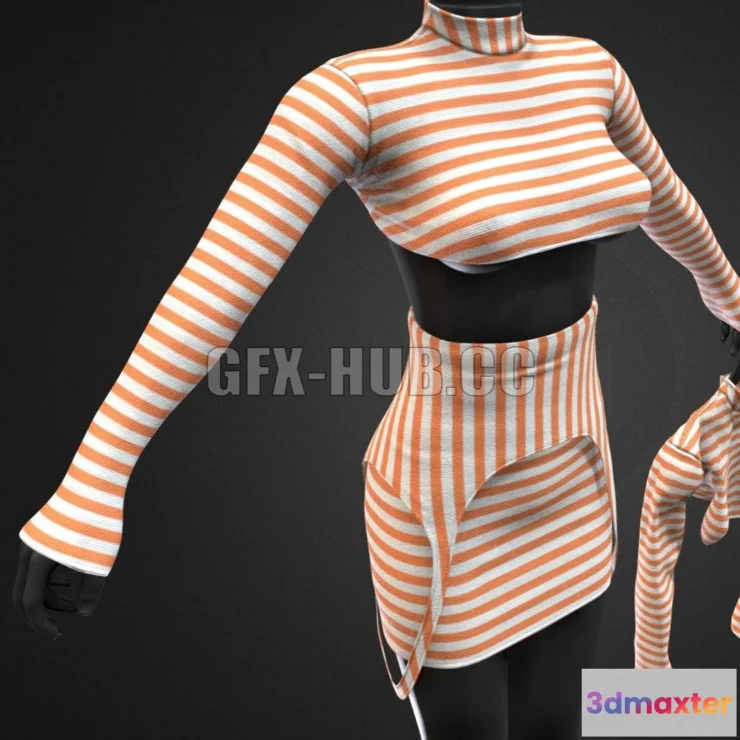 1184536 - PBR Game 3D Model - Female Clothing 02