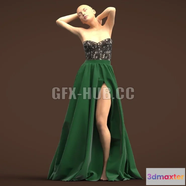 1184542 - PBR Game 3D Model - Female Dress