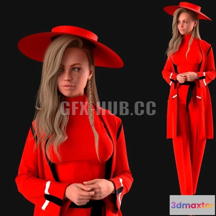 1184546 - PBR Game 3D Model - Female Outfit Marvelous Designer