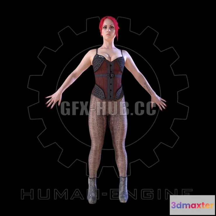 1184576 - PBR Game 3D Model - Female Scan Sonya
