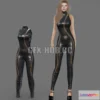 1184584 - PBR Game 3D Model - Female sleeveless leather bodysuit