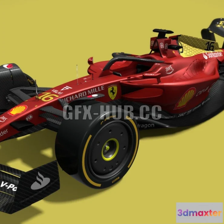 1184598 - PBR Game 3D Model - Ferrari F1-75 Modena