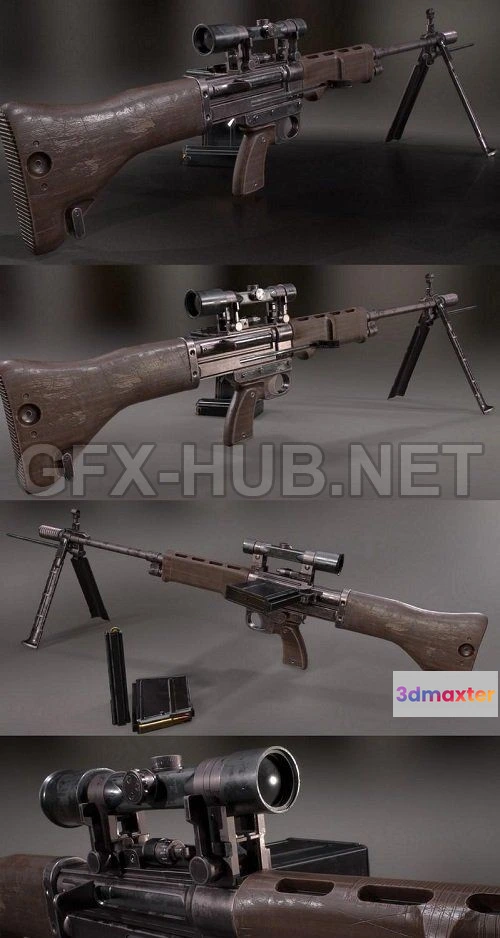 1184610 - PBR Game 3D Model - FG-42 PBR