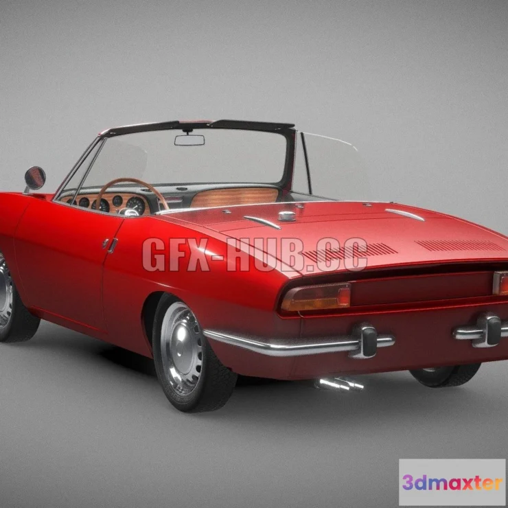 1184614 - PBR Game 3D Model - Fiat 850 Spider