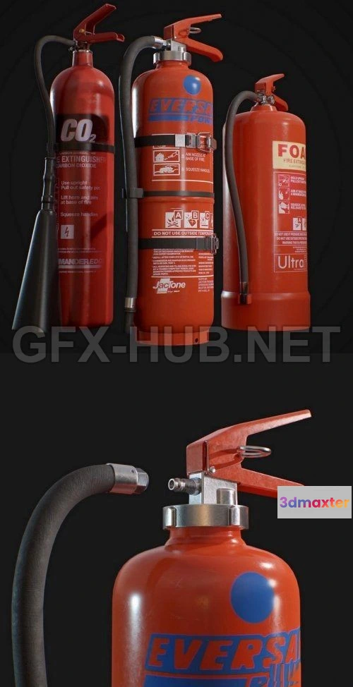 1184626 - PBR Game 3D Model - Fire Extinguishers