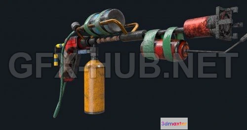 1184670 - PBR Game 3D Model - Flamethrower gun PBR