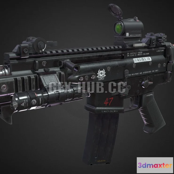 1184720 - PBR Game 3D Model - FN SCAR-SC SMG