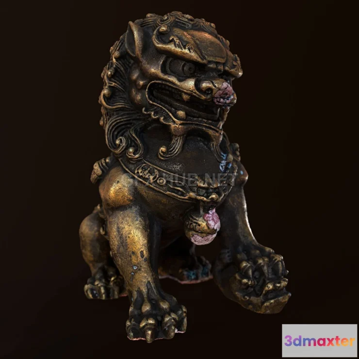 1184732 - PBR Game 3D Model - Foo Dog Ornament